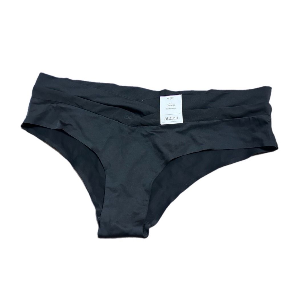 Auden Women XL 16 Black Cheeky Bonded Edge Underwear Panty NWT